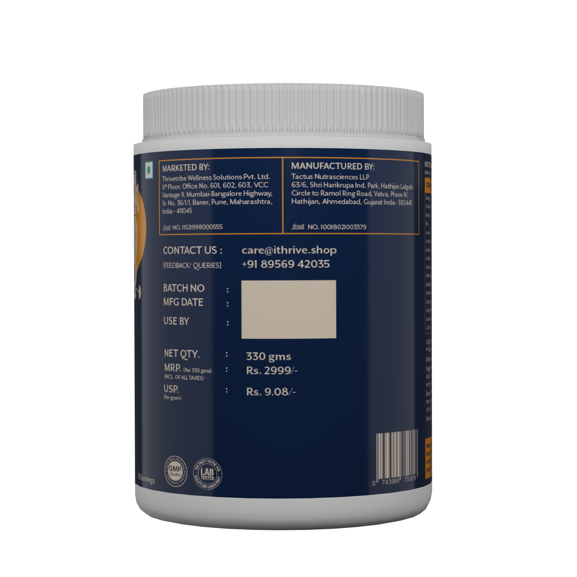 EAA Protein Support Unflavoured - Build Muscle, Boost Energy with BCAAs, Creapure® Creatine & Glycine - 330 Grams Jar